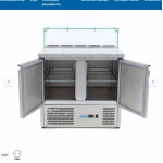  Ψυγείο προετοιμασίας πίτσας 2 πόρτες - 90cm - 285L - με γυάλινο κάλυμμα